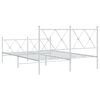 vidaXL Estructura cama sin colch&oacute;n con estribo metal blanco 140x190 cm