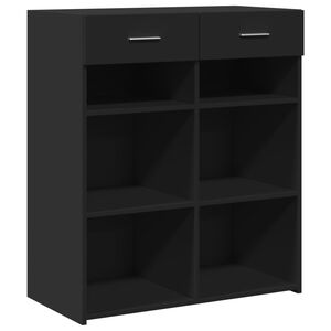 vidaXL Aparador de madera de ingenier&iacute;a negro 80x42,5x93 cm