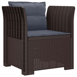 vidaXL Sill&oacute;n Individual con Cojines Apariencia de Ratan PP Marr&oacute;n