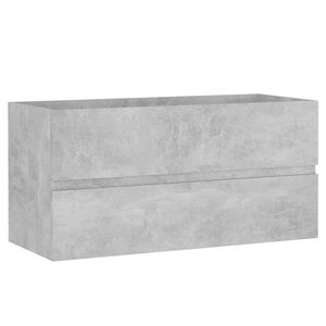 vidaXL Armario para lavabo contrachapada gris hormig&oacute;n 90x38,5x45 cm