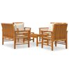 vidaXL Juego de muebles jard&iacute;n 5 pzas con cojines madera maciza acacia