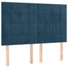 vidaXL Cabecero de cama azul oscuro 144x5x118/128 cm Terciopelo