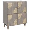 vidaXL Aparador Gris y dorado 60 x 33 x 75 cm Madera de mango maciza