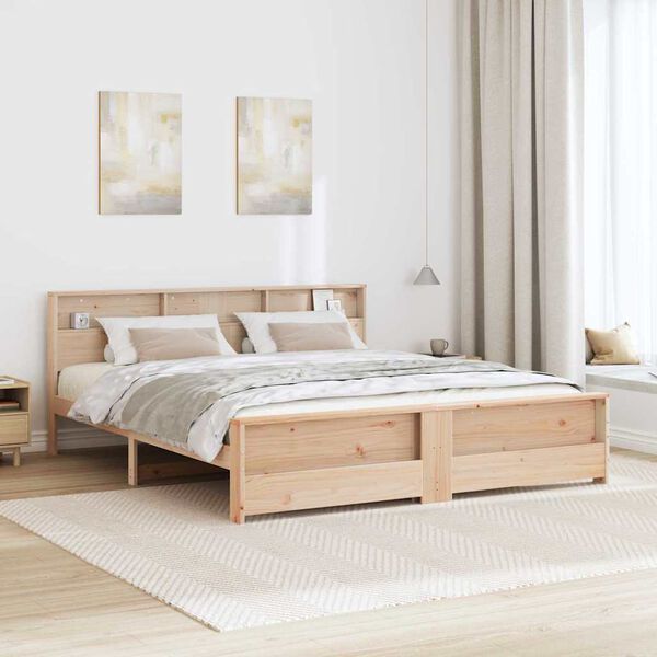 vidaXL Estructura de cama Marr&oacute;n 180 x 200 cm Madera de ingenier&iacute;a