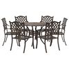 vidaXL Conjunto de Comedor de Jard&iacute;n 7 uds. Bronce Aluminio