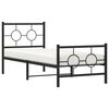 vidaXL Estructura cama sin colch&oacute;n con estribo metal negro 75x190 cm