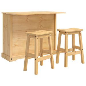 vidaXL Juego de isla de cocina 3 uds. CORONA Cera de Miel Pino macizo