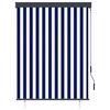 vidaXL Estor enrollable de exterior azul y blanco 120x250 cm