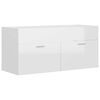 vidaXL Set muebles de ba&ntilde;o 2 piezas madera contrachapada blanco brillo