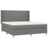 vidaXL Cama box spring colch&oacute;n y luces LED tela gris oscuro 180x200 cm
