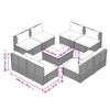 vidaXL Set muebles de jard&iacute;n 9 piezas y cojines rat&aacute;n sint&eacute;tico marr&oacute;n