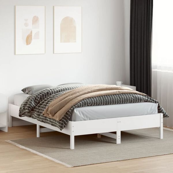 vidaXL Estructura de cama sin colch&oacute;n madera maciza de pino 160x200 cm