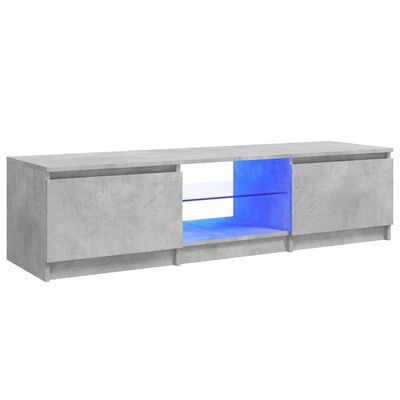 vidaXL Mueble de TV con luces LED gris hormigón 140x40x35,5 cm