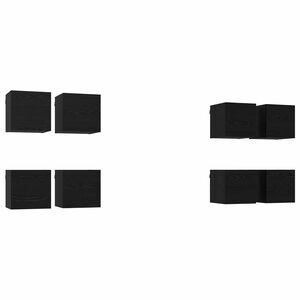vidaXL Mueble para TV montado en la pared 8 pcs Roble Negro