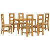 vidaXL Conjunto de comedor 7 uds. Beige Madera de Roble S&oacute;lido