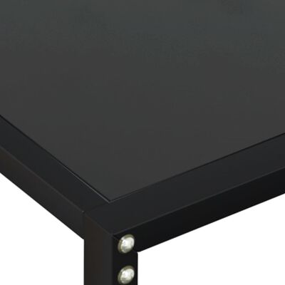 vidaXL Mesa consola vidrio templado negro 140x35x75,5cm