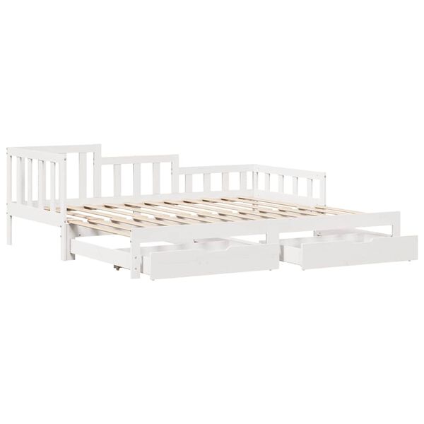 vidaXL Sofá cama nido con cajones sin colchón blanco 80x200 cm