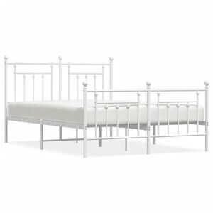 vidaXL Estructura cama sin colch&oacute;n con estribo metal blanco 140x190 cm