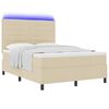 vidaXL Cama tipo Box Spring con colch&oacute;n Crema 140 x 190 cm tela