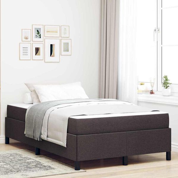 vidaXL Cama tipo Box Spring Marr&oacute;n Oscuro 120 x 190 cm tela