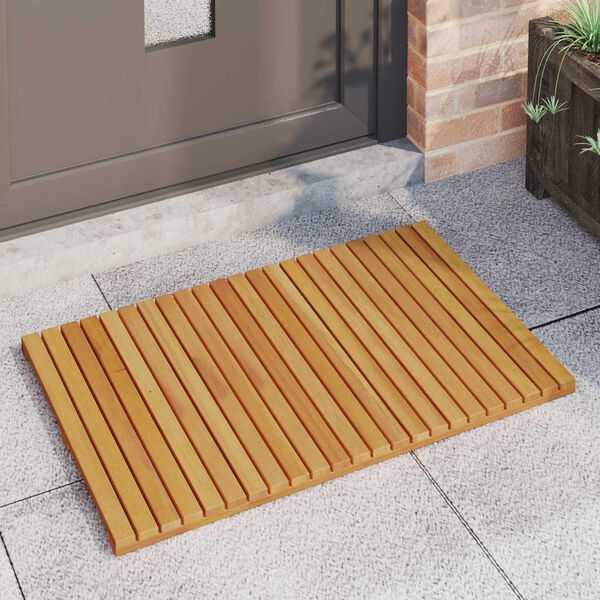 vidaXL Alfombrilla de ba&ntilde;o Liso Marr&oacute;n 80 x 50 cm Madera