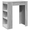 vidaXL Mesa alta bar con estantes madera gris Sonoma 95x47x103,5 cm