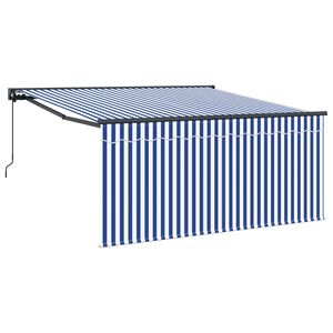 vidaXL Toldo retr&aacute;ctil Azul y 350 x 250 cm Poli&eacute;ster y Aluminio