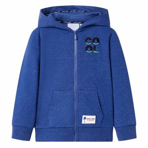 Sudadera infantil con capucha y cremallera azul oscuro m&eacute;lange 92
