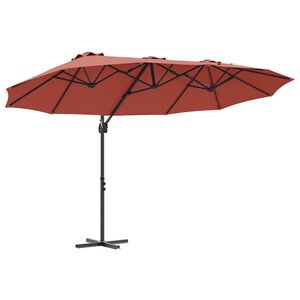 vidaXL Parasol de jardín tipo cantilever Terracota 372 x 198 x 243 cm