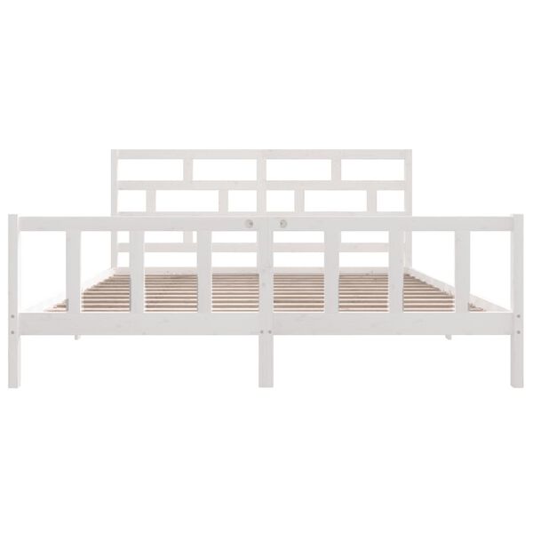 vidaXL Estructura de cama madera maciza blanco Super King 180x200 cm