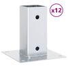 vidaXL Bases para postes cuadradas 12 uds. Plata 71x71 mm
