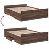 vidaXL Cama con cajones madera de ingenier&iacute;a marr&oacute;n roble 120x190 cm