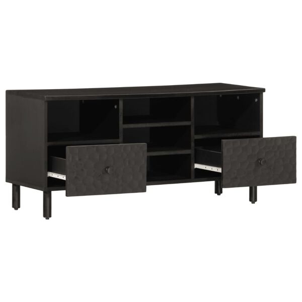 vidaXL Mueble de TV madera maciza de mango negro 100x33x46 cm