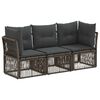 vidaXL Conjunto de sof&aacute;s de jard&iacute;n 3 pcs Gris rat&aacute;n sint&eacute;tico