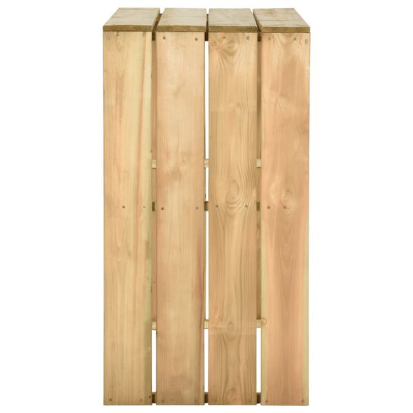 vidaXL Mesa de bar de madera de pino impregnada 100x60x110 cm