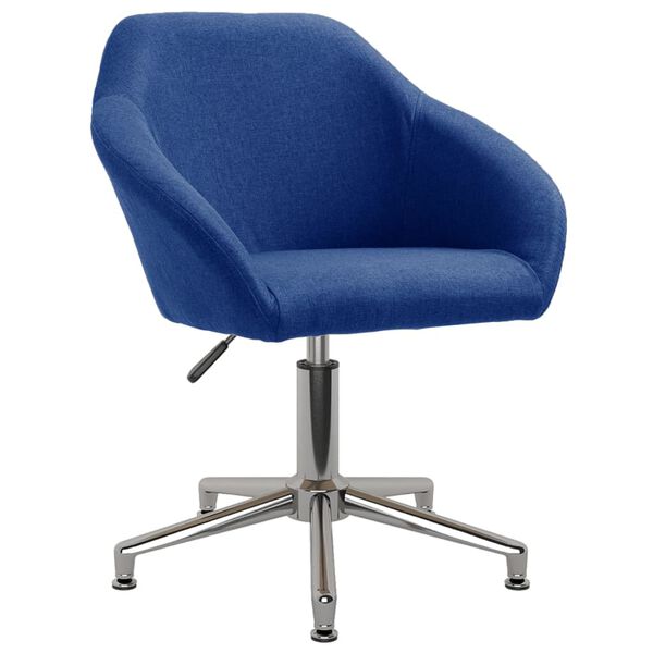 vidaXL Silla de comedor giratoria tela azul