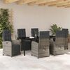 vidaXL Conjunto de Comedor de Jard&iacute;n 7 pcs Gris rat&aacute;n sint&eacute;tico