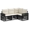 vidaXL Conjunto de sof&aacute;s de jard&iacute;n 4 pcs Negro y Blanco Crema