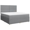 vidaXL Cama box spring con colch&oacute;n tela gris claro 180x200 cm