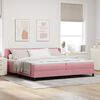 vidaXL Cama tipo Box Spring con colch&oacute;n Rosa 200 x 200 cm Poli&eacute;ster