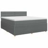 vidaXL Cama box spring con colch&oacute;n Gris oscuro 160 x 200 cm Tela