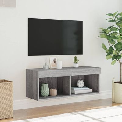 vidaXL Mueble para TV con luces LED gris Sonoma 80x30x30 cm
