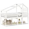 vidaXL Cama alta con techo madera maciza de pino blanca 90x190 cm