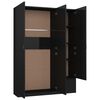 vidaXL Armario 3 puertas madera ingenier&iacute;a negro brillo 120x50x180 cm