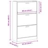 vidaXL Mueble zapatero madera contrachapada blanco brillo 63x24x103 cm