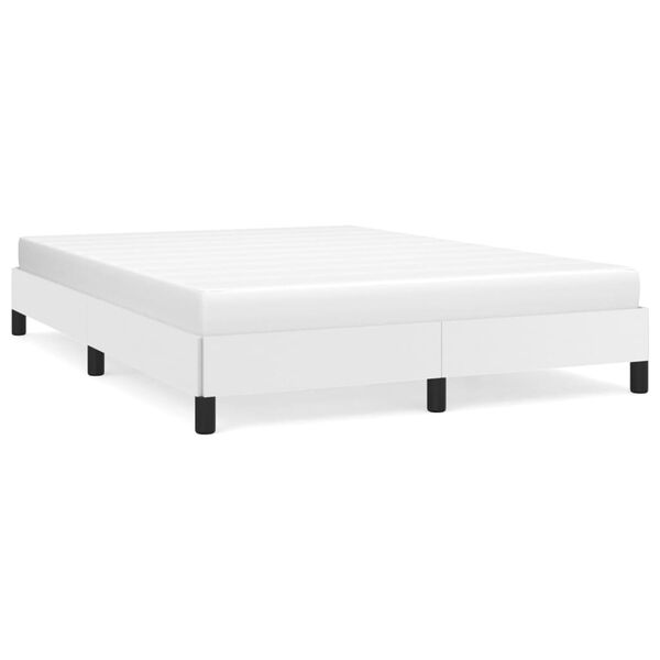 vidaXL Estructura de cama sin colchón cuero sintético blanco 140x190cm