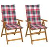 vidaXL Sillas reclinables plegables 2 uds madera maciza acacia cojines