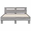 vidaXL Cama con cabecero madera de ingenier&iacute;a gris Sonoma 135x190 cm