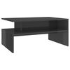 vidaXL Mesa de centro contrachapada gris brillante 90x60x42,5 cm
