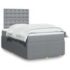 vidaXL Cama box spring con colch&oacute;n tela gris claro 120x200 cm